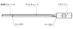 Type110超硬ヘッド ロー付ガンドリル